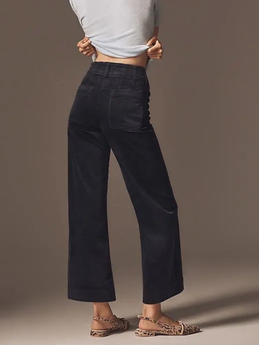 Maeve / Anthro Collette Corduroy Wide-Leg Pants in Navy